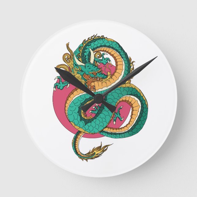 Relógio Redondo Acredite em dragões (Frente)