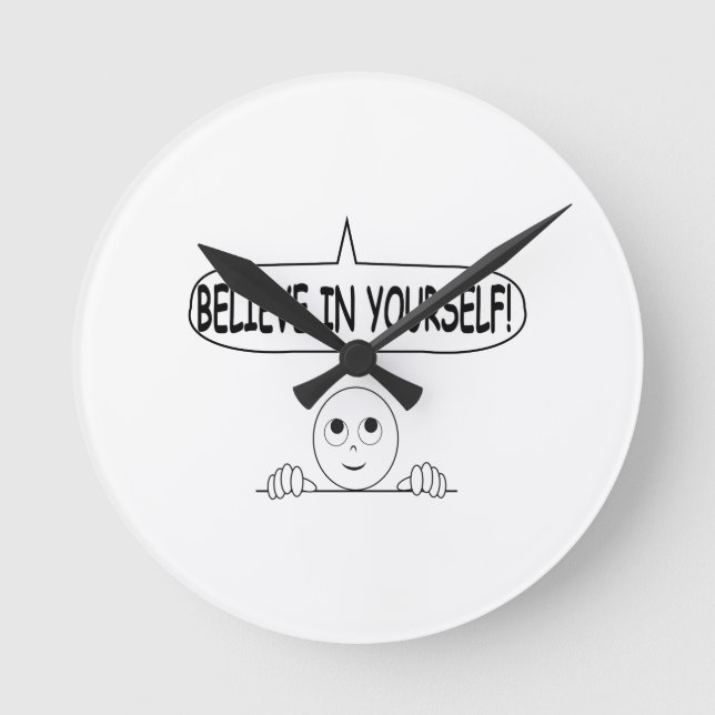 Relógio Redondo Acredite em si mesmo (Frente)