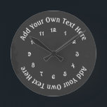 Relógio Redondo Adicione Seu Próprio Quadro De Referência De Texto<br><div class="desc">Adicione o seu próprio relógio de parede personalizado do quadro de fax do texto de Ricaso</div>