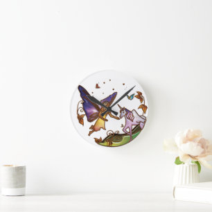 Relógio Redondo Adilyn Faery Wall Clock, 8 pol de acrílico redondo