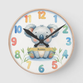 Relógio Redondo Adorable Koala Wall Clock
