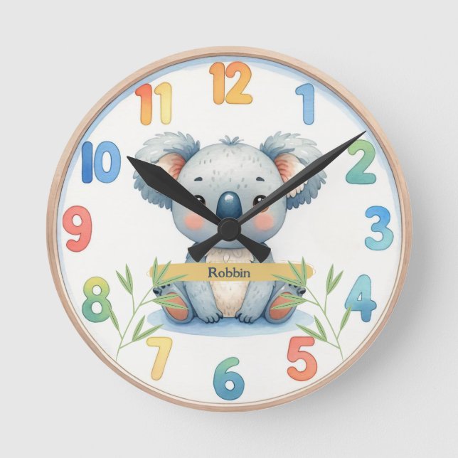 Relógio Redondo Adorable Koala Wall Clock (Frente)