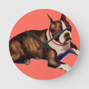 Relógio Redondo adorável Boston terrier