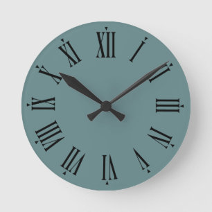 Relógio Redondo Aegean Teal Matte Finish Modern Contemporâneo