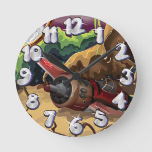 Relógio Redondo Aeronaves de combate à guerra mundial destruídas