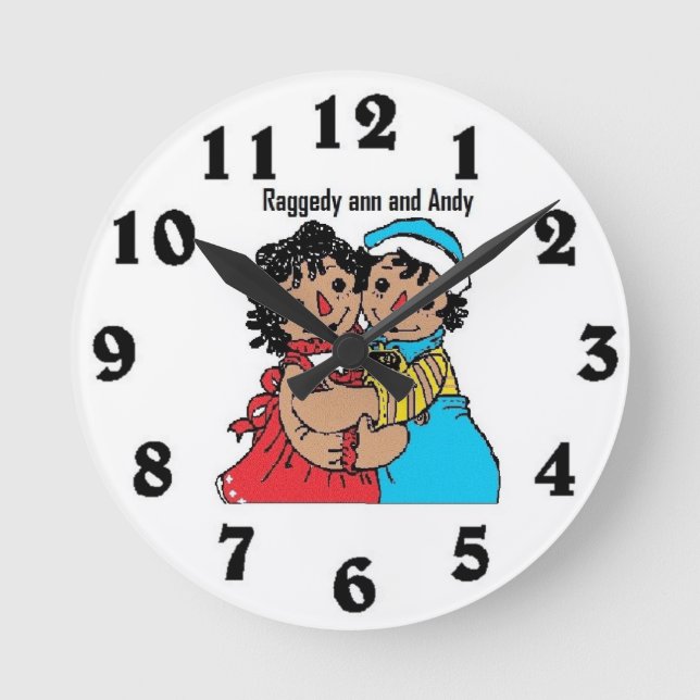 Relógio Redondo Afro-americano e Andy Wall Clock (Frente)