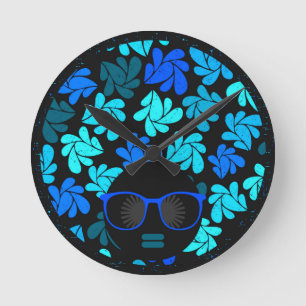 Relógio Redondo Afro Diva Azul