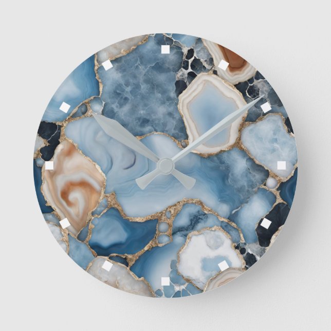 Relógio Redondo Agate Marble Wall Clock (Frente)