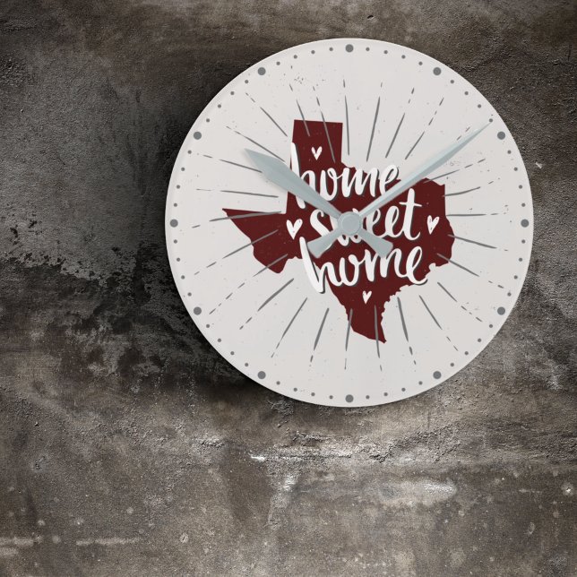 Relógio Redondo Aggies Maroon Home Sweet Home - Texas (Criador carregado)