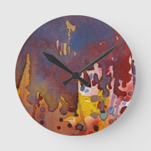 Relógio Redondo aguarela 8 do fundo