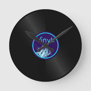 Relógio Redondo Álbum 33 de LP do registro de vinil