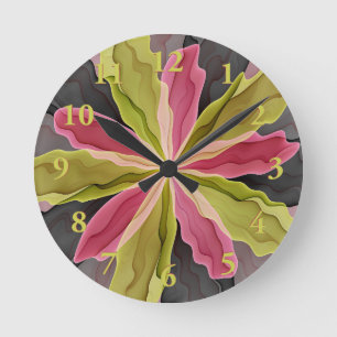 Relógio Redondo Alegria, Fractal antracífero verde da flor da