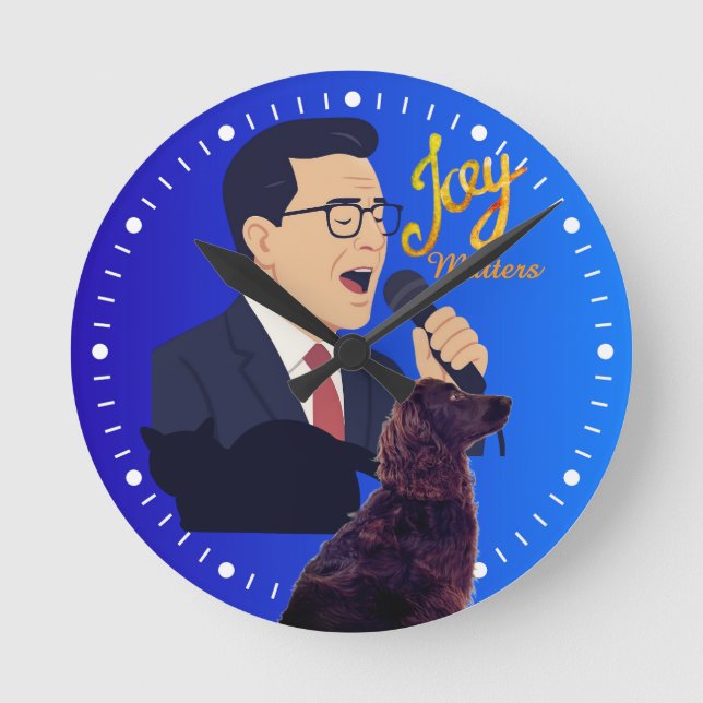 Relógio Redondo Alegria Importa Stephen Colbert Cantando Com Benny (Frente)