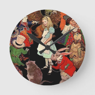 Relógio Redondo Alice no País das Maravilhas