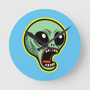 Relógio Redondo Alienígena de grito