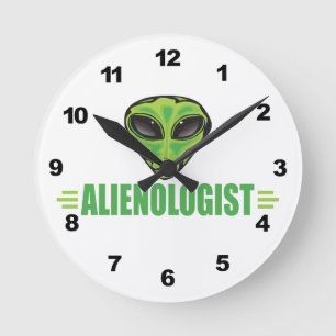 Relógio Redondo Alienígena engraçada