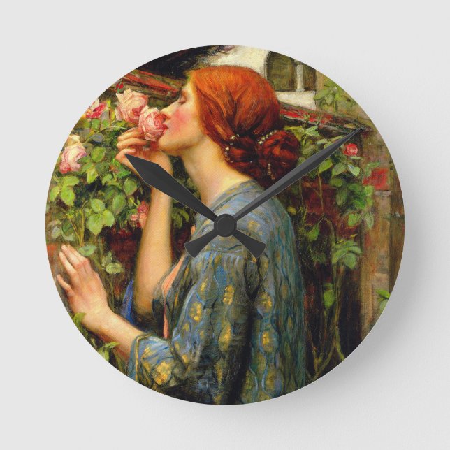 Relógio Redondo Alma da Rosa John William Waterhouse (Frente)