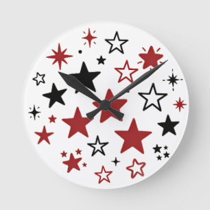 Relógio Redondo Almofada de Arremesso de Estrelas Coloridas de Dup