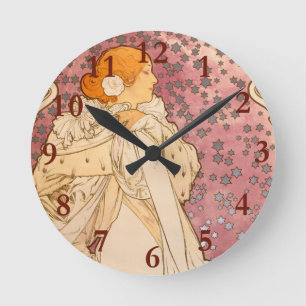Relógio Redondo Alphonse Mucha La Dame Aux Camelias: Art Nouveau