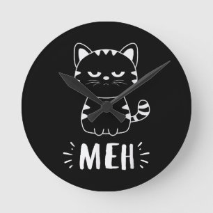 Relógio Redondo Amantes de Gatos Meowy Mulheres Meninas Meh Gato -