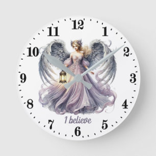Relógio Redondo Amantes Elegante Angel personalizáveis