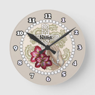Relógio Redondo Amaryllis Rosary Clock