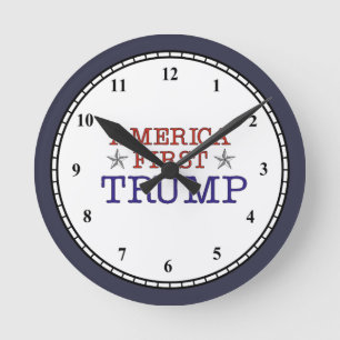 Relógio Redondo América Primeiro Trump