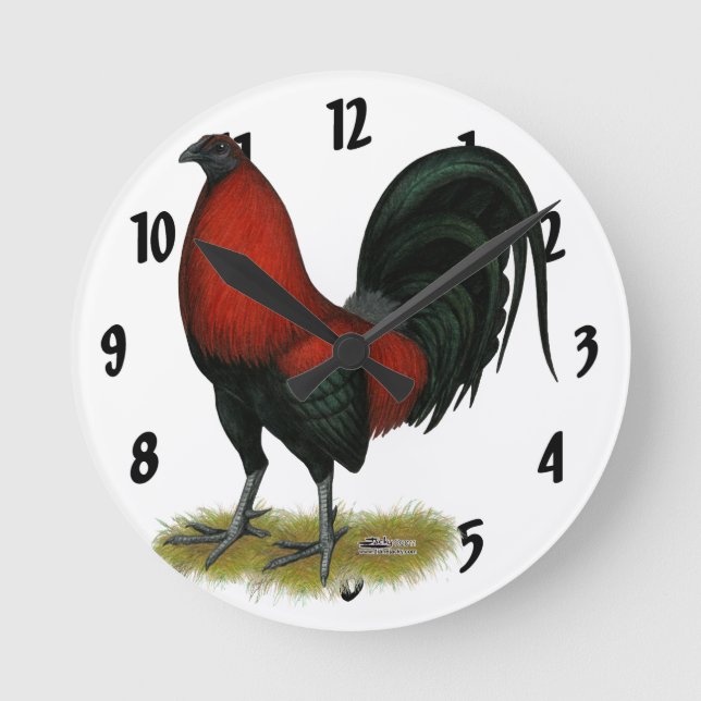 Relógio Redondo American Game BB Black Red Rooster (Frente)