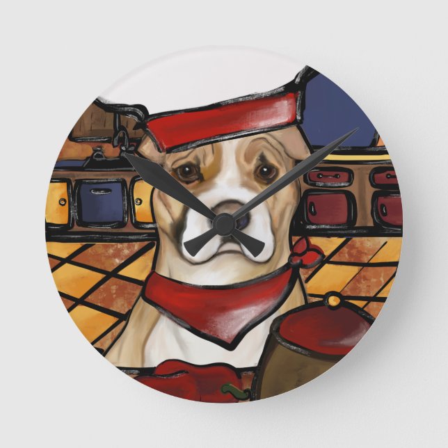 RELÓGIO REDONDO AMERICANO STAFFORDSHIRE TERRIER (Frente)