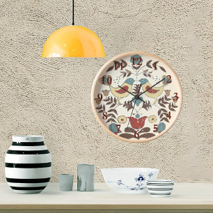 Relógio Redondo Amish Hex Sinal Bird Americana da Pensilvânia Hola