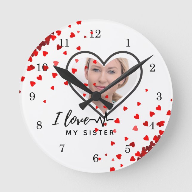 Relógio Redondo Amo Minha IRMÃ - O melhor presente personalizado d (Frente)
