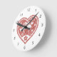 Relógio Redondo Amor com Flamingo de Coração Texturizado (Angle)