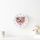 Relógio Redondo Amor com Flamingo de Coração Texturizado (Home)
