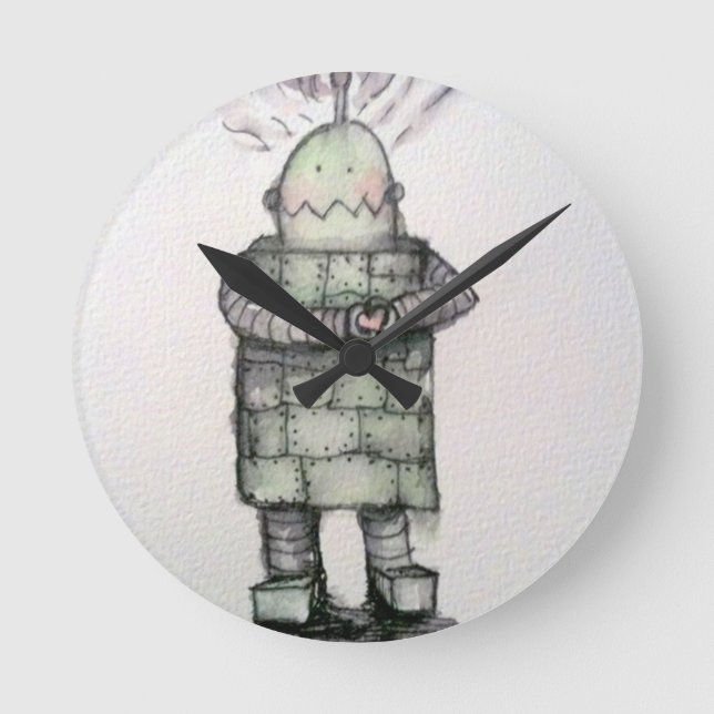 Relógio Redondo Amor robô (Frente)