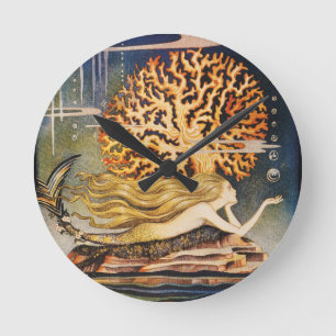 Relógio Redondo Andersen: Desenho pequeno da sereia