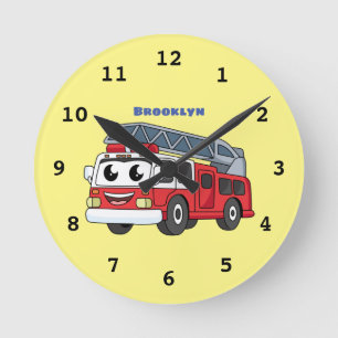 Relógio Redondo Animação de bombeiros felizes