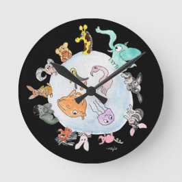 Relógio Redondo Animais do Mundo