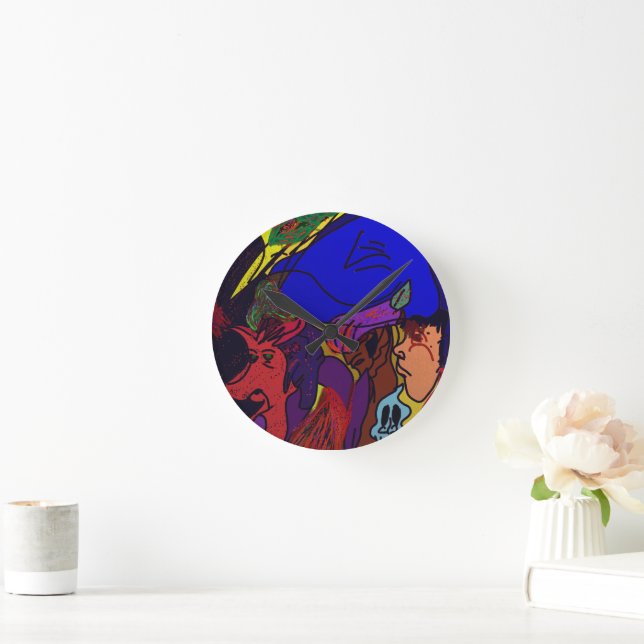 Relógio Redondo Animation Collage  (Lar)