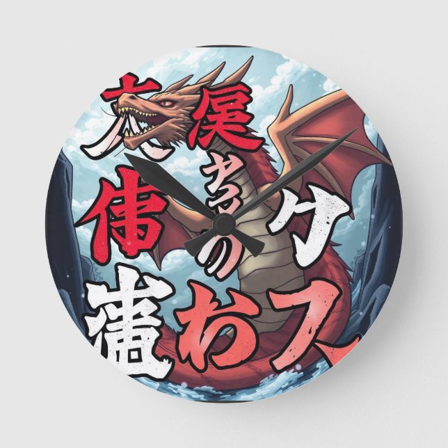 Relógio Redondo Anime Dragão Tóquio (Frente)