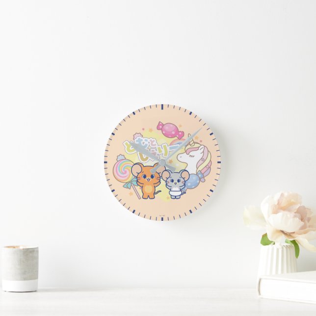 Relógio Redondo Anime Magical Candyland com Jerry e Tuffy (Lar)