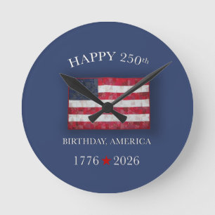 Relógio Redondo Aniversário de 250 anos da América Patriótico 4 de