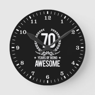 Relógio Redondo aniversário do 70 (70 anos de ser impressionantes