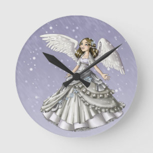 Relógio Redondo Anjo da neve