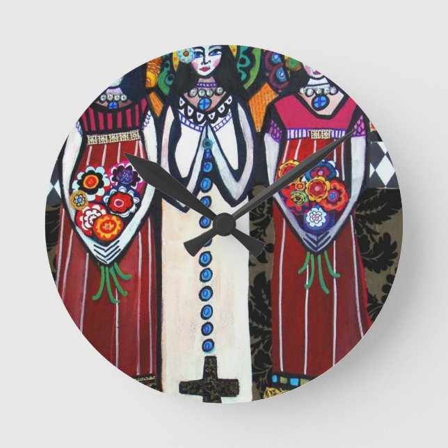 Relógio Redondo Anjos mexicanos (Frente)