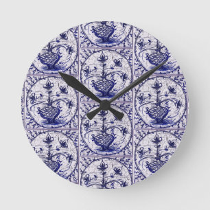 Relógio Redondo Antigo azulejo norte-alemão, azulejo cerâmico de