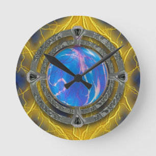 Relógio Redondo Antigo Tome Místico de Feitiços e Poções Mági