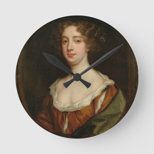 Relógio Redondo Aphra Behn (1640-89) (óleo em canvas) (Frente)