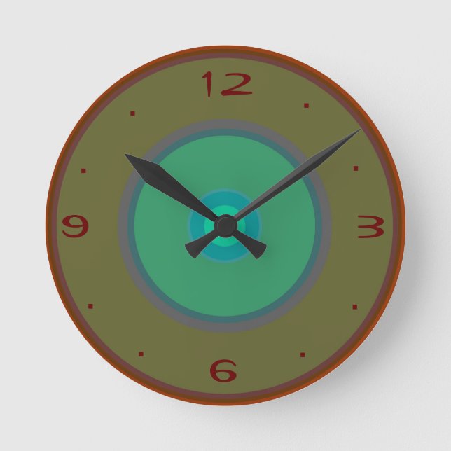 Relógio Redondo Aqua, vermelho, >Plain WallClocks do verde de (Frente)