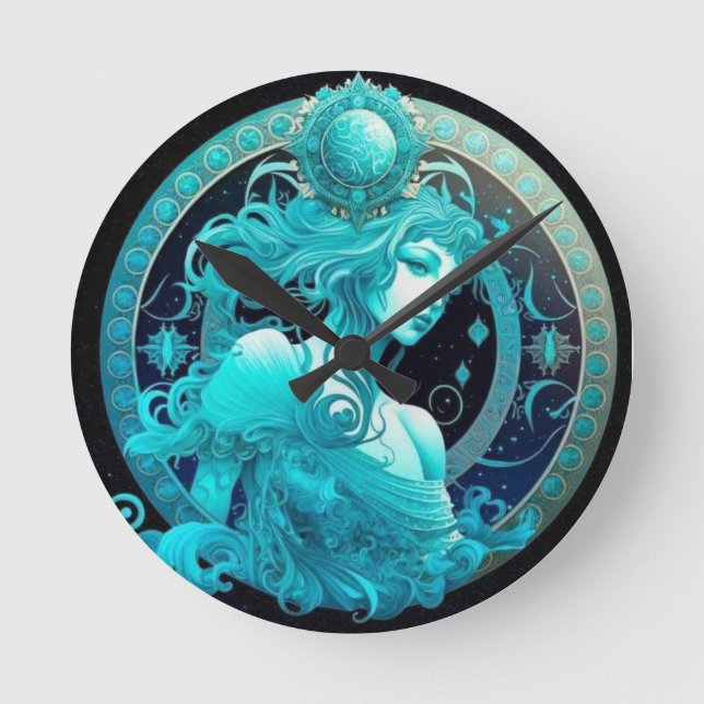 Relógio Redondo Aquarius Zodiac Clock (Frente)