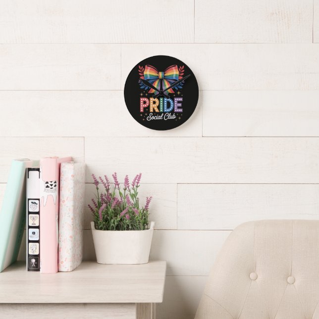 Relógio Redondo Arco-íris LGBTQ (Sala de leitura)